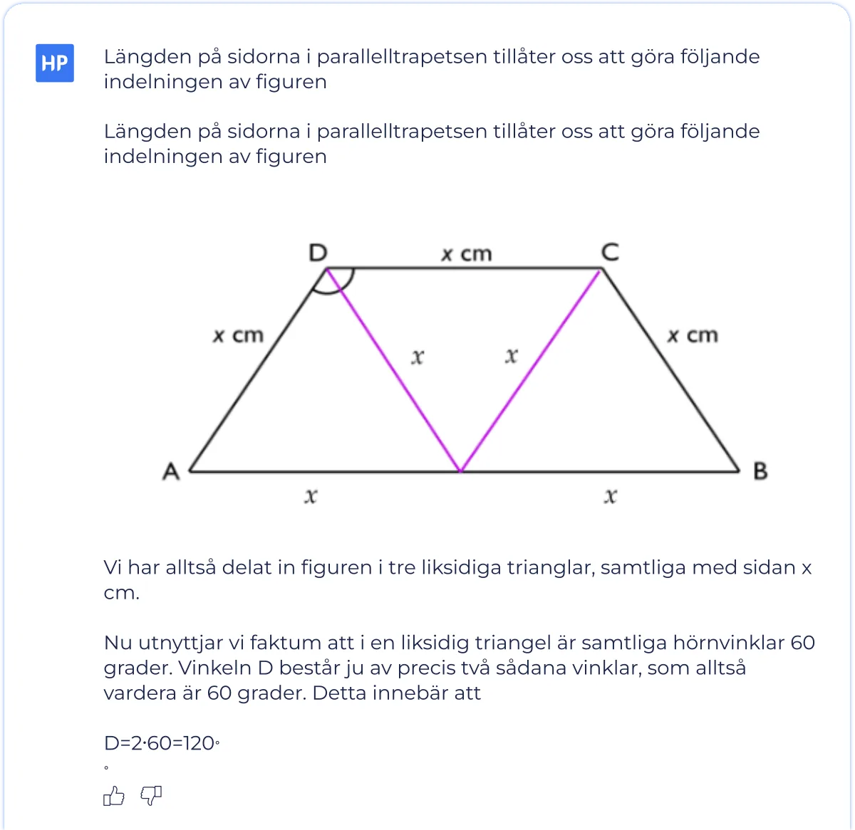 Pedagogiskt lösningsförslag i HP-appen